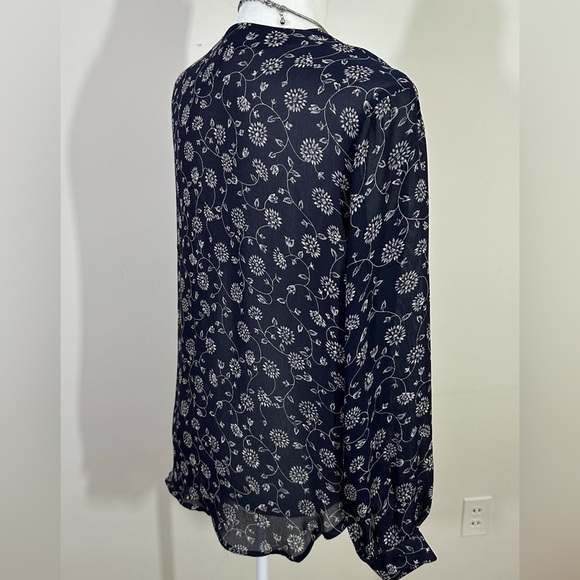 Rena Rowan for Seville sz 12p blouse, top in a sheer navy fabric - Picture 7 of 13